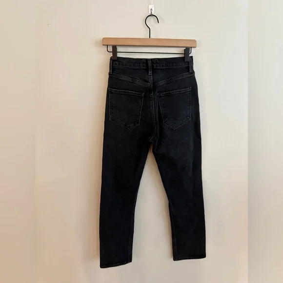 AGOLDE Riley High Rise Straight - Black - Size 23